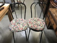 A Pair of metal kitchen chairs