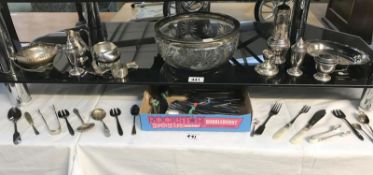 A collection of silver plate items