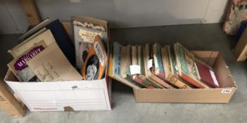 2 boxes of vintage books including The illustrated London news and children's annuals etc.