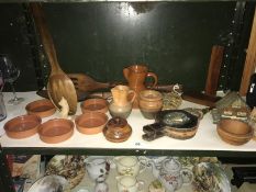 Quantity of wooden and pottery items etc.