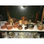 Quantity of wooden and pottery items etc.