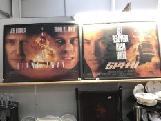 2 film advertising framed posters 'Speed & Blow Away'
