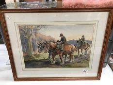 A framed and glazed painting of a horse by Cecil Elsee