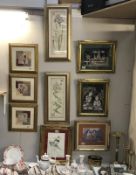 A quantity of framed and glazed prints