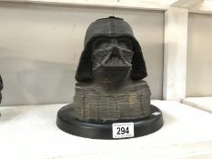 A bust of Darth Vadar on a plinth (made from a kit)