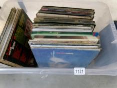 A box of LP records.