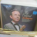 A box of Jim Reeves records including some early,.