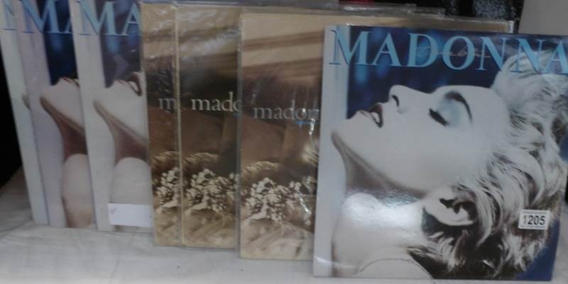 3 Madonna 'Like a Virgin' and 4 Madonna 'True Blue' albums.