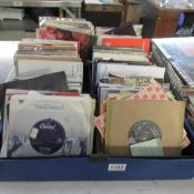 3 trays of 70's rock and pop 45 rpm records.