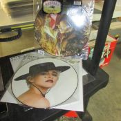 4 Madonna 12" picture disc singles - La Isla Bonita, Music, Hanky Panky (with poster) and Vogue.