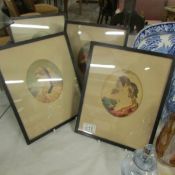 A set of 4 framed and glazed portrait prints of ladies.