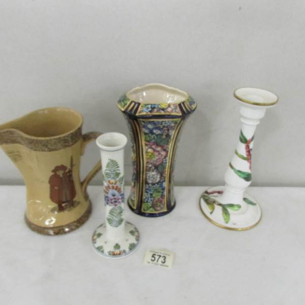 A Mason's 'Decoupage' pattern vase, A Royal Doulton 'The Watchman' jug,