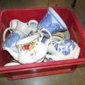 A box of assorted ceramics, some a/f.