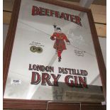 A Beefeater London Dry Gin advertising mirror.