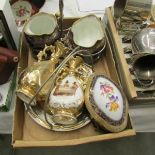 A tray of interesting ceramic items.