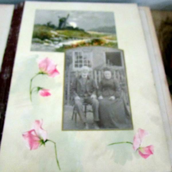 A Victorian photograph album with various photographs together with packs of negatives. - Image 2 of 6