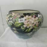A large hand painted jardiniere.