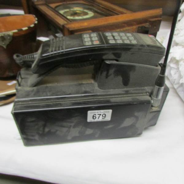 A vintage Motorolla 'Brick' telephone.