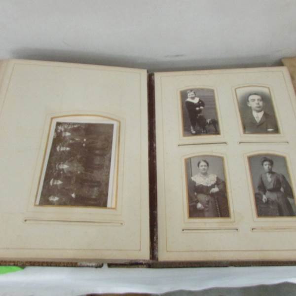 A Victorian photograph album with various photographs together with packs of negatives. - Image 6 of 6