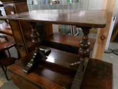 An oak occasional table.