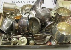 A good tray of silver plate items.