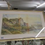 A framed and glazed rural/coastal watercolour signed J Scott.