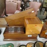 A mixed lot of wooden items including box.