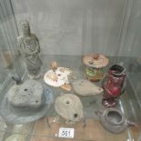 A mixed lot of antiquities including oil lamps, figures etc.