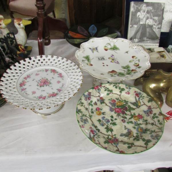 A Coalport cake stand and 3 others.