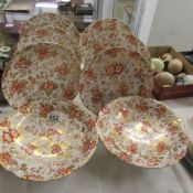 2 continental porcelain comports with six matching plates in good condition.