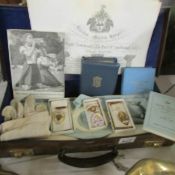 A case of Masonic memorabilia.