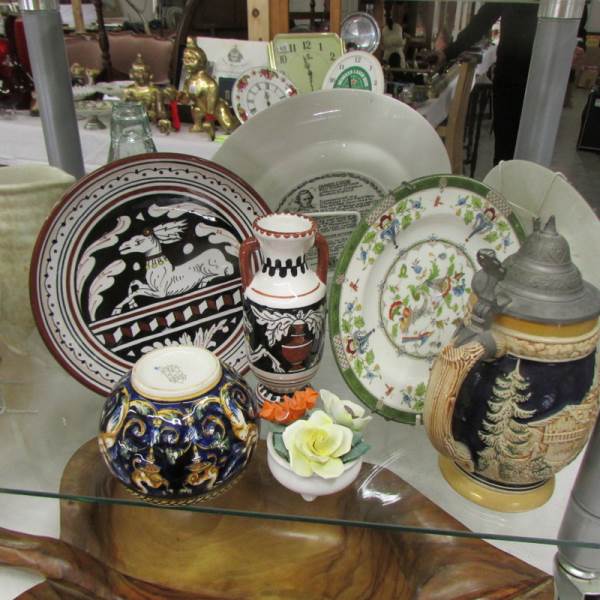 A mixed lot of interesting plates, jugs etc., including Wedgwood. - Image 2 of 2