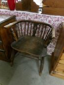 A 19th century Windsor chair with cut down back.