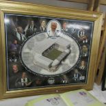 A framed and glazed 'King's of St. James Park' print featuring Bobby Robson.