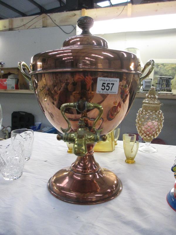 A copper samovar