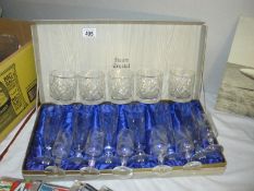 A boxed set of Stuart Crystal glasses and other crystal and glassware