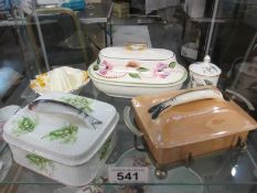 Two fish dishes and other china