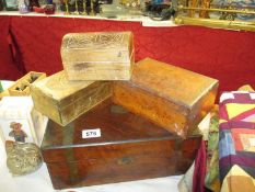 A selection of old wooden boxes