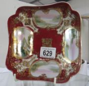 A Japanese Noritake painted cabinet plate a/f