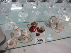 3 miniature tea sets
