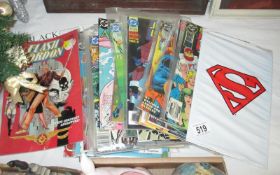 A collection of DC comics including Superman 500 sealed, Flash Gordon,