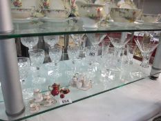 A collection of crystal glasses and glassware