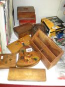 A collection of wooden boxess,