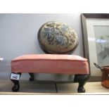 A Victorian foot rest and a foot stool