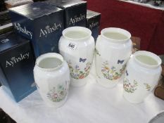 2 boxed large Aynsley Cottage Garden vases,