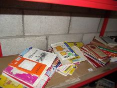 A shelf of old maps and workshop manuals.