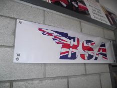 A retro BSA advertising banner.