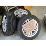 A set of 4 nearly new (approximately 1500 miles) Wolfrace Eurosport 16" alloy wheels with 205/60