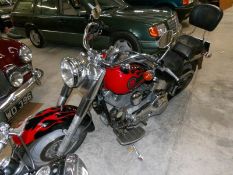 A 2004 Harley Davidson FLSTF1 Fatboy fuel injected 1450cc motorcycle.