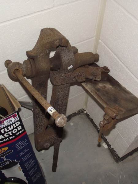 A large old Blacksmith's vice.